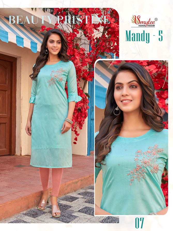 Smylee Mandy 5 Stylish Designer Ethnic Wear Heavy Silk Designer Kurti Collection